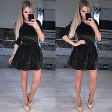 Load image into Gallery viewer, Winter Dress 2019 Pink Velvet Party Dress Women Casual Long Sleeve Fit Swing Female Autumn Maxi Sexy Dresses Robe Femme Vestidos